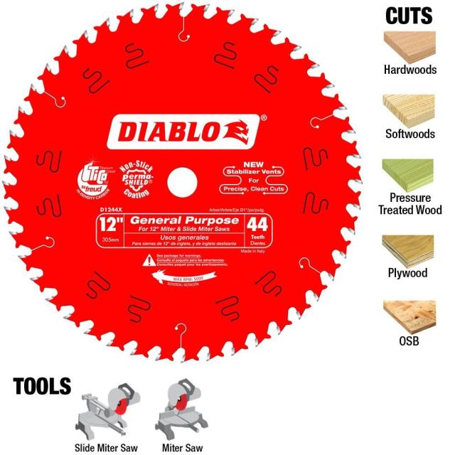 Rental store for Diablo 12 x44-Teeth GP Saw Blade in Boston MA