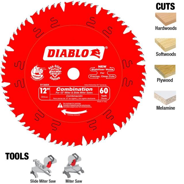 Rental store for Diablo 12 x60-Teeth Combo Saw Blade in Boston MA
