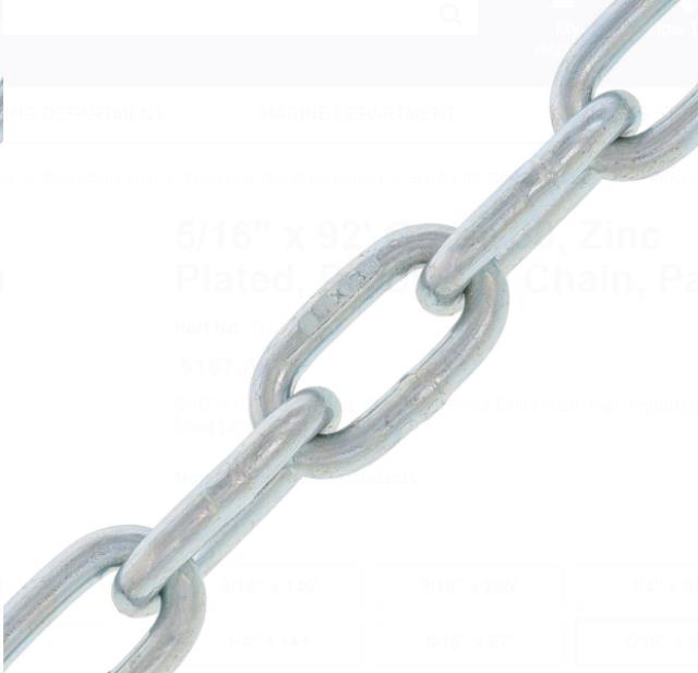 Rental store for 5 16  Chain cut to order  per foot in Boston MA